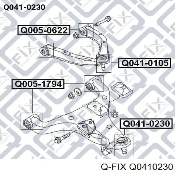 Q0410230 Q-fix rótula,suspensión de eje trasero, superior