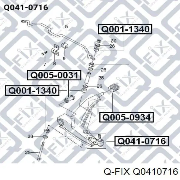 Q0410716 Q-fix rótula de suspensión inferior