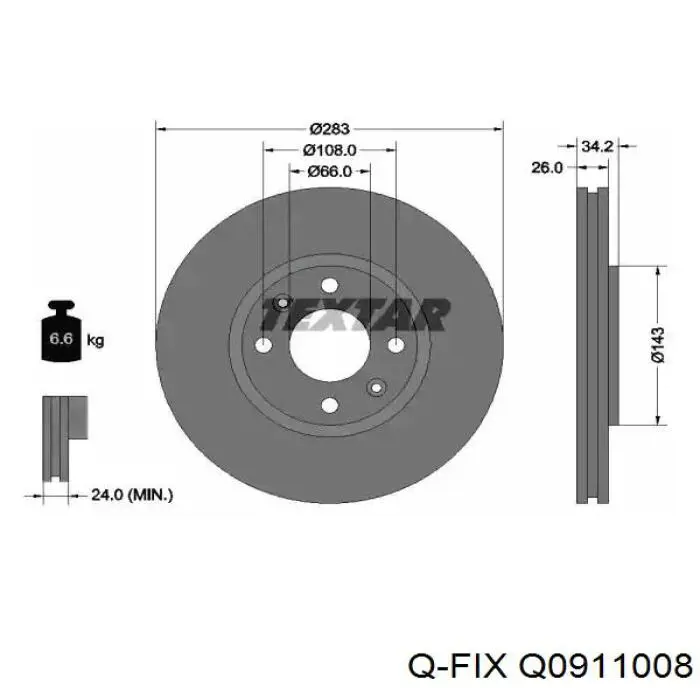 Freno de disco delantero Citroen C4 UD