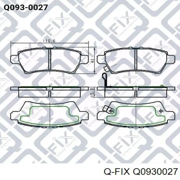 Q0930027 Q-fix pastillas de freno traseras