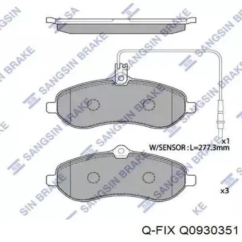 Q0930351 Q-fix pastillas de freno delanteras