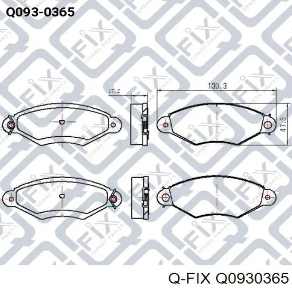 Q0930365 Q-fix pastillas de freno delanteras