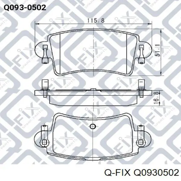 Q093-0502 Q-fix pastillas de freno traseras