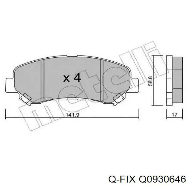 Q0930646 Q-fix pastillas de freno delanteras