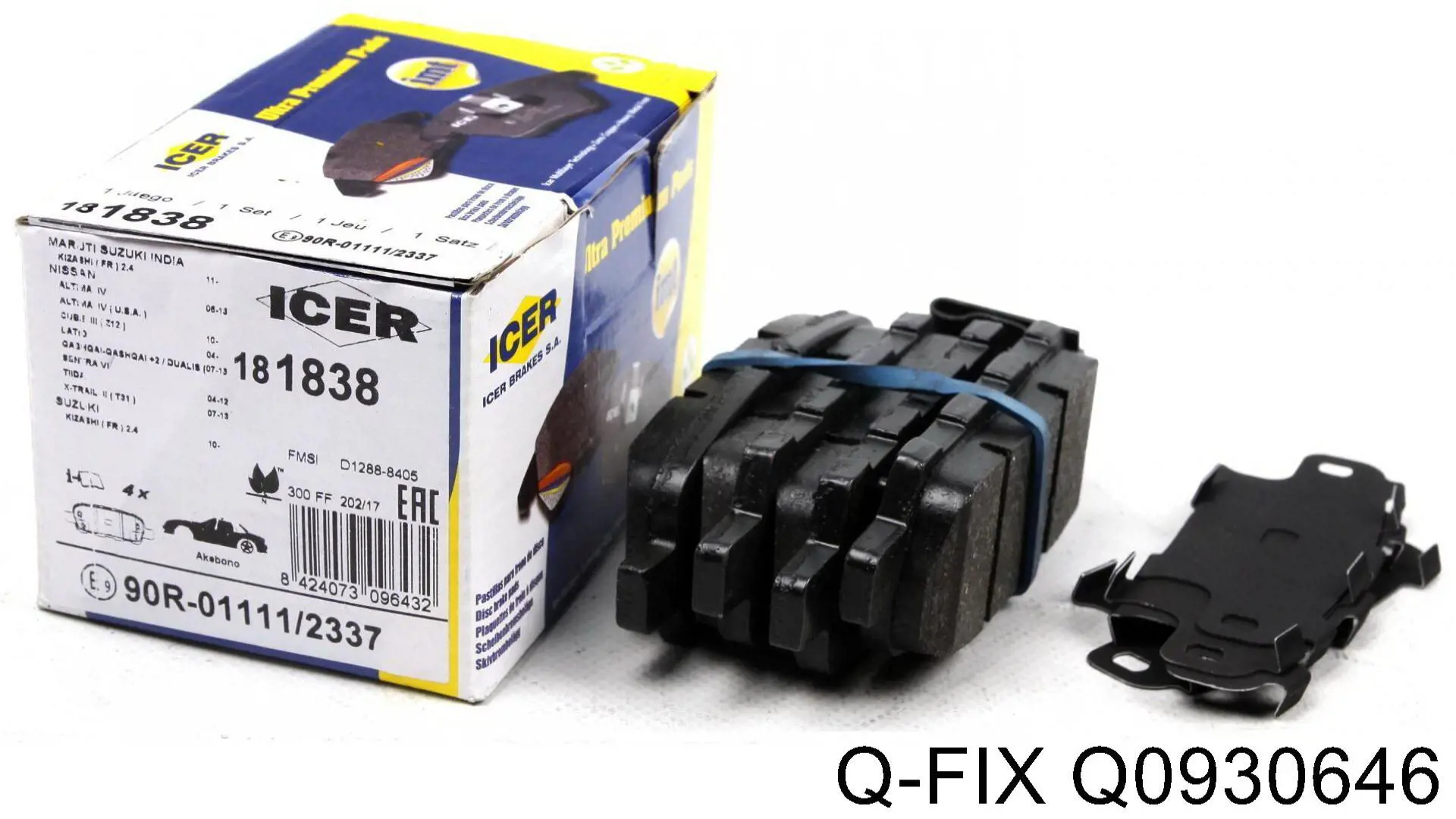 Pastillas de freno delanteras Q0930646 Q-fix