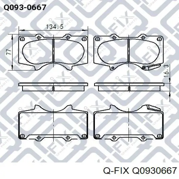 Q0930667 Q-fix pastillas de freno traseras