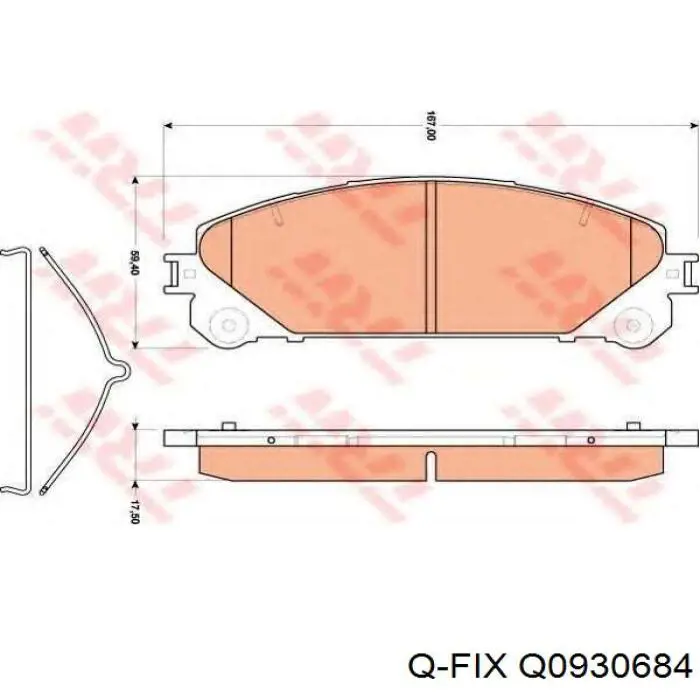 Q0930684 Q-fix pastillas de freno delanteras