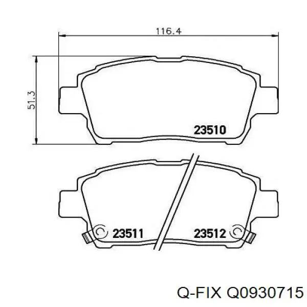 Q0930715 Q-fix pastillas de freno delanteras