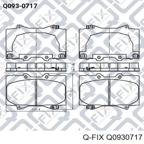 Q0930717 Q-fix pastillas de freno delanteras