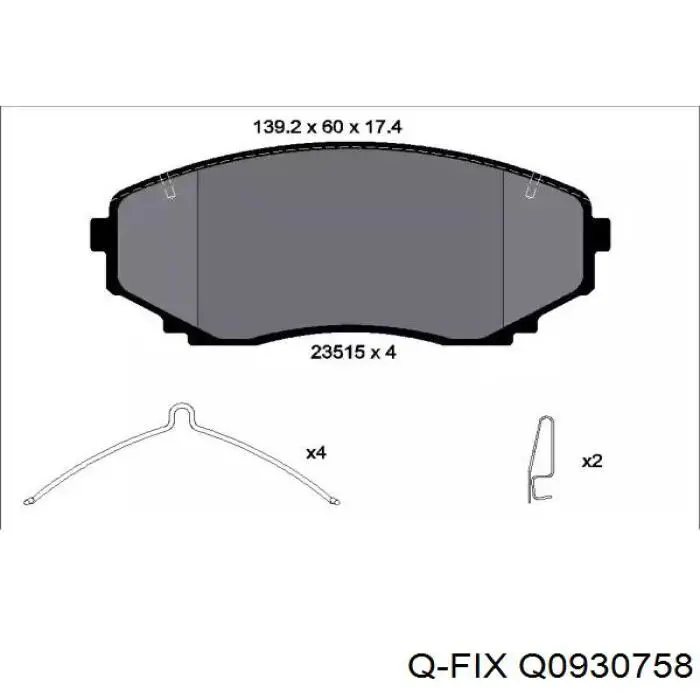 Q0930758 Q-fix pastillas de freno delanteras