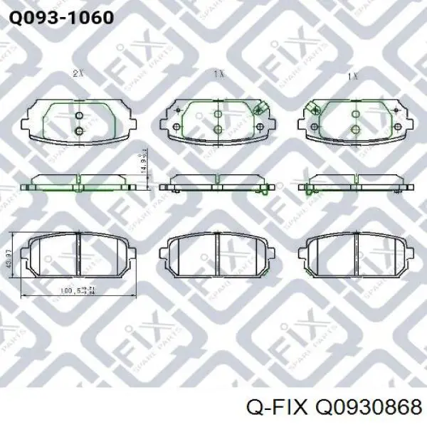 Q0930868 Q-fix pastillas de freno delanteras