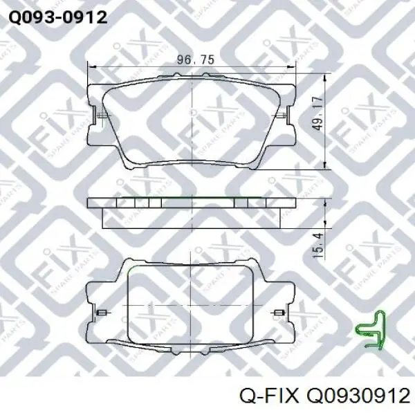 Q0930912 Q-fix pastillas de freno traseras