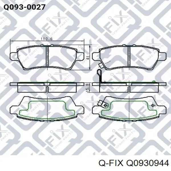 Q0930944 Q-fix pastillas de freno traseras