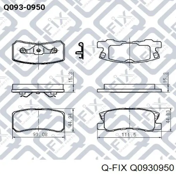 Q0930950 Q-fix pastillas de freno traseras