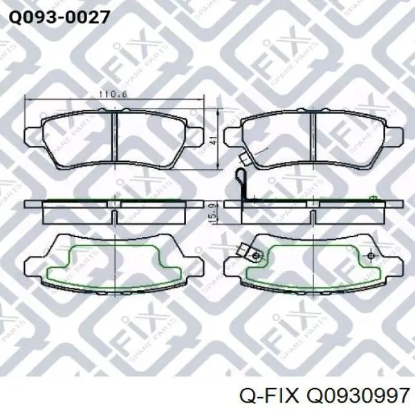 Q0930997 Q-fix pastillas de freno delanteras