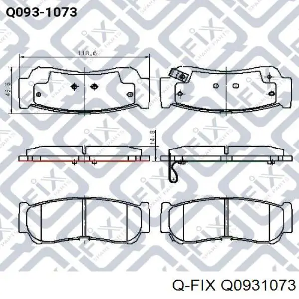 Q093-1073 Q-fix pastillas de freno traseras