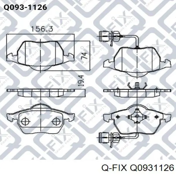 Q0931126 Q-fix pastillas de freno delanteras