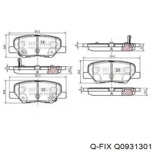 Q0931301 Q-fix pastillas de freno traseras