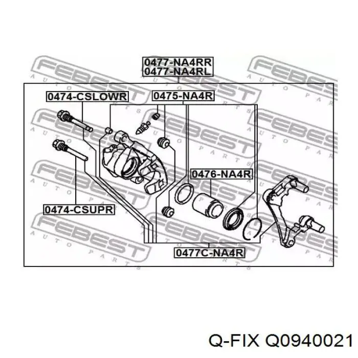 Pasador guía de la pinza de freno trasera Mitsubishi MR569370