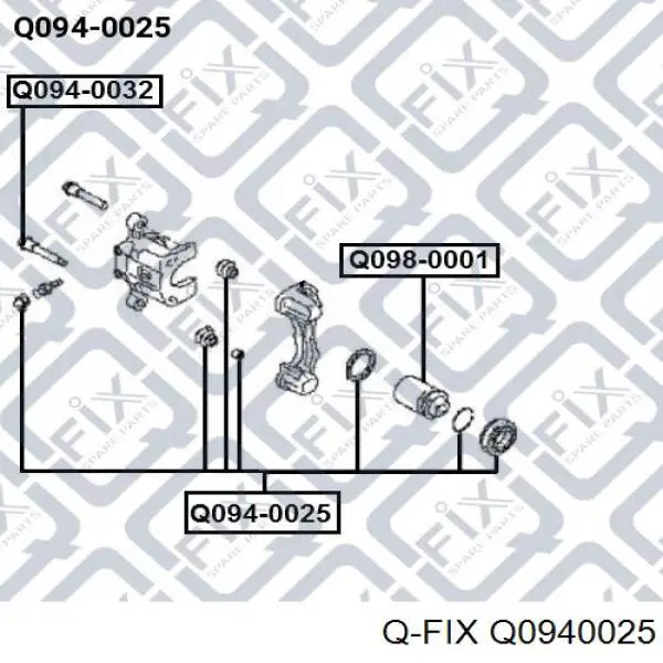 Comprar Q0940025 Q-fix Juego de reparación, pinza de freno trasero