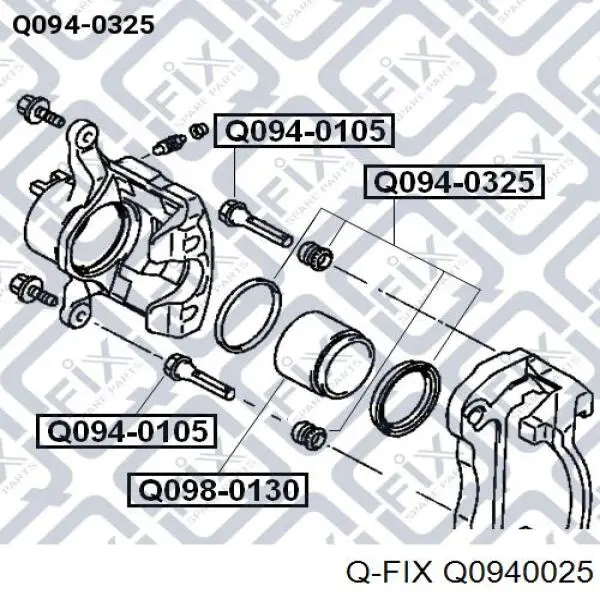 Q0940025 Q-fix juego de reparación, pinza de freno trasero