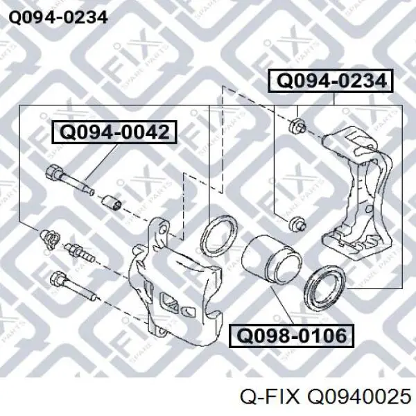 Q0940025 Q-fix Kit de reparación de frenos trasero