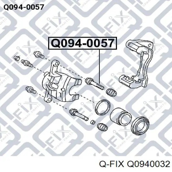 Q0940032 Q-fix pasador guía, pinza del freno trasera, superior