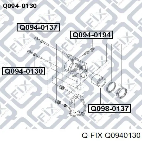 Q0940130 Q-fix juego de reparación, pinza de freno delantero