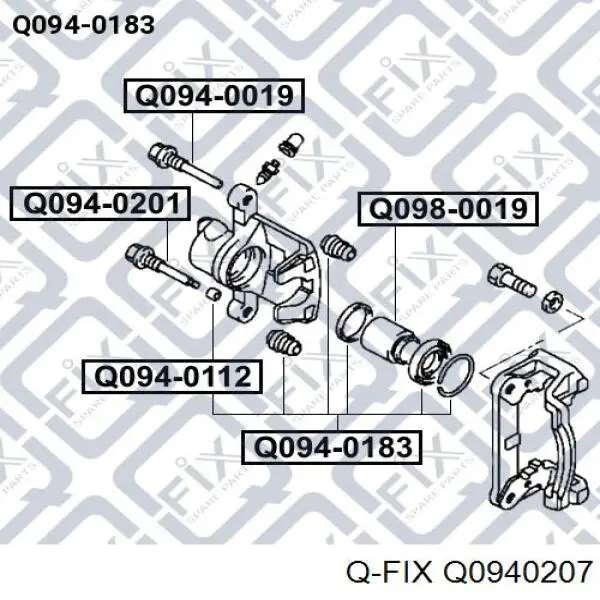 q0940207 Q-fix juego de reparación, pinza de freno delantero