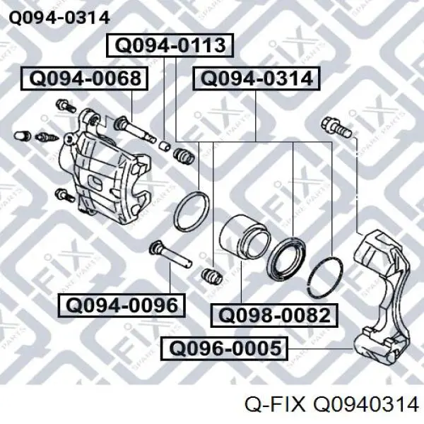 Q094-0314 Q-fix juego de reparación, pinza de freno delantero