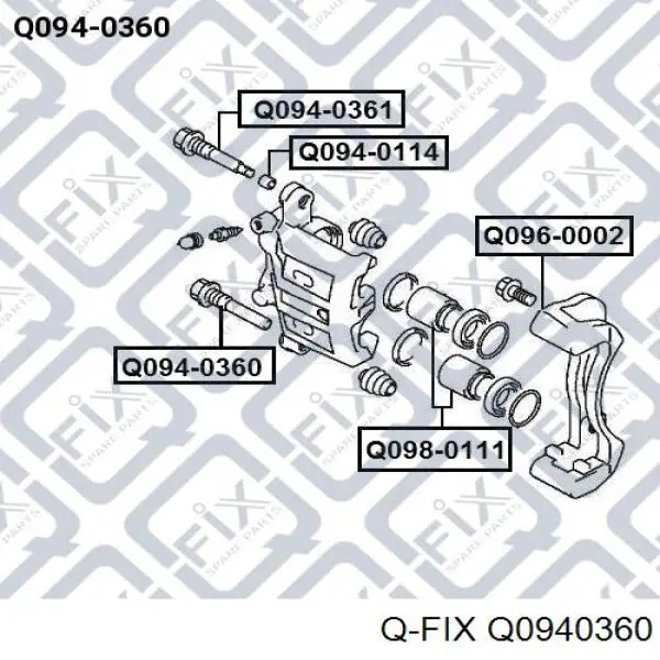 Q0940360 Q-fix pasador guía, pinza del freno delantera, inferior