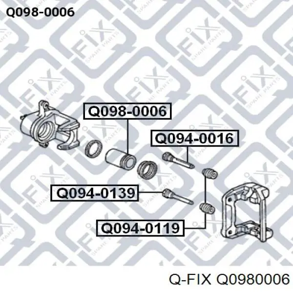 Q0980006 Q-fix émbolo, pinza del freno trasera