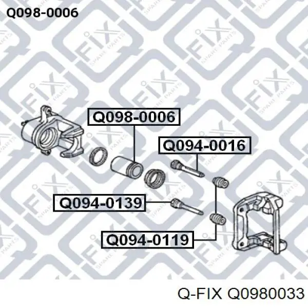 Q0980033 Q-fix émbolo, pinza del freno trasera