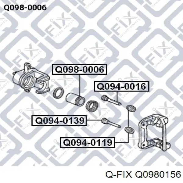 Q098-0156 Q-fix émbolo, pinza del freno delantera