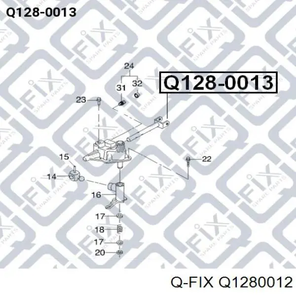 Q128-0012 Q-fix varillaje palanca selectora, cambio manual / automático