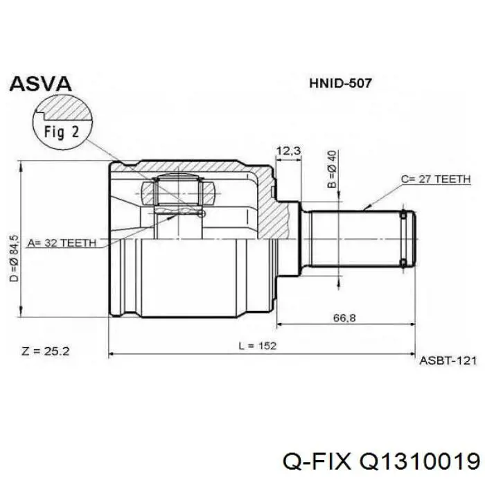 Q1310019 Q-fix Junta homocinética interna delantera derecha