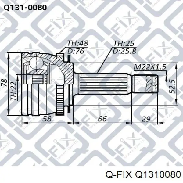 Q1310080 Q-fix junta homocinética exterior delantera