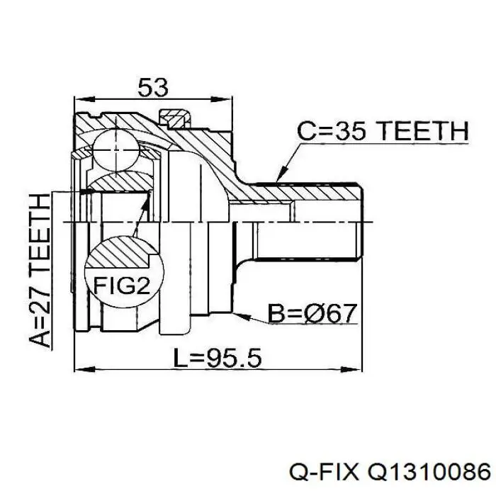 Q131-0086 Q-fix junta homocinética exterior delantera