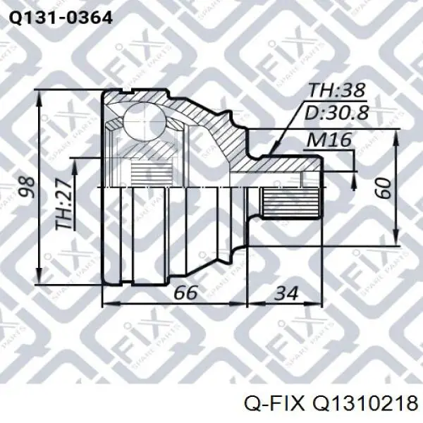 Q1310218 Q-fix junta homocinética exterior delantera