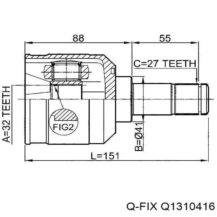 Q1310416 Q-fix Junta homocinética interna delantera