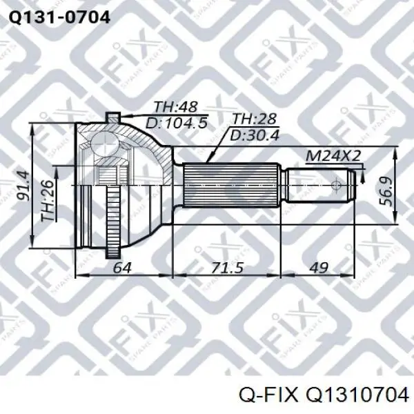 Q1310704 Q-fix junta homocinética exterior delantera