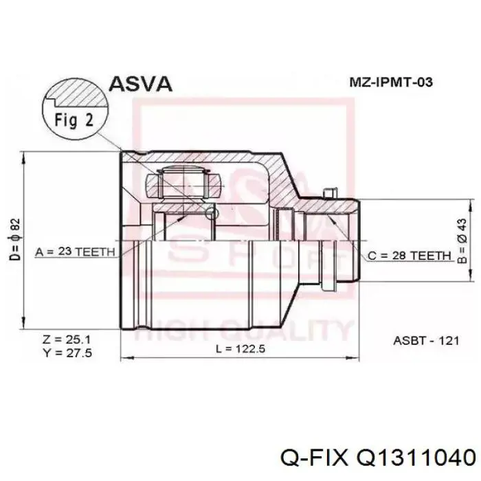 Junta homocinética interna delantera derecha Q-fix Q1311040 precio, desde 45,97 EUR
