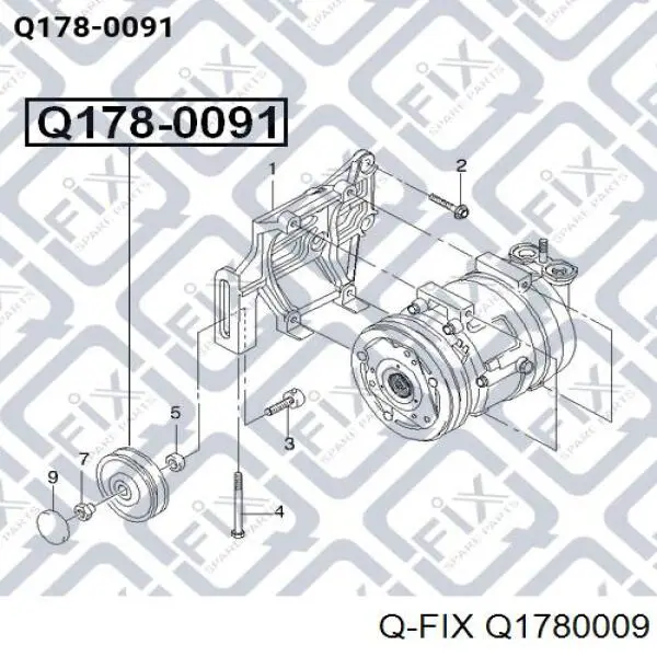 Q178-0009 Q-fix rodillo, correa trapecial poli v