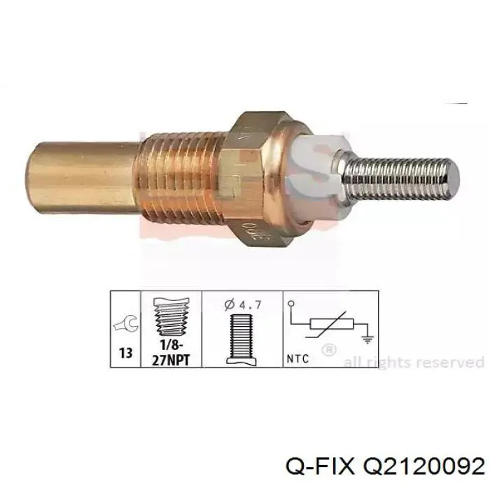 Sensor de temperatura del refrigerante Chevrolet Aveo 2 T250, T255