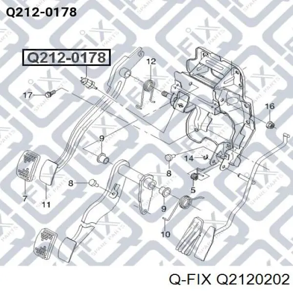 Q212-0202 Q-fix interruptor, piloto de marcha atrás