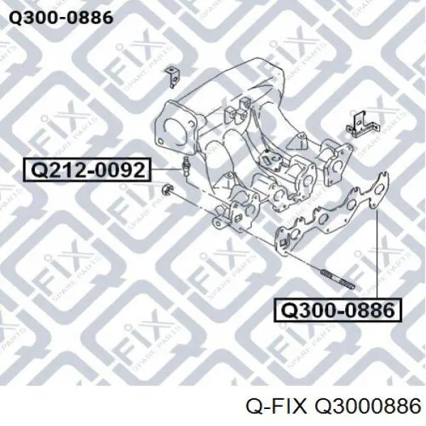 Q300-0886 Q-fix junta, colector de admisión