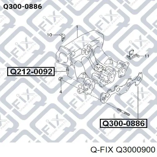 Q300-0900 Q-fix junta, colector de admisión