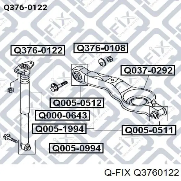 Q3760122 Q-fix perno de fijación, brazo oscilante inferior trasero,interior