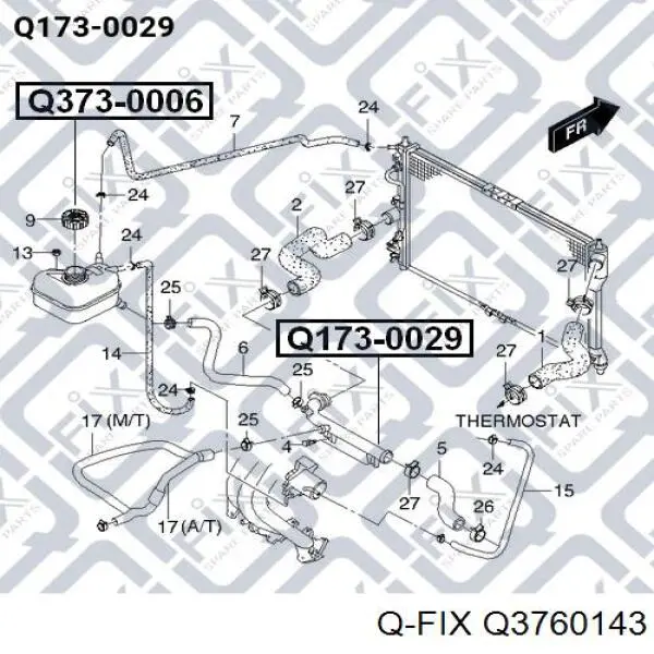 Q3760143 Q-fix tubo flexible de aspiración, salida del filtro de aire