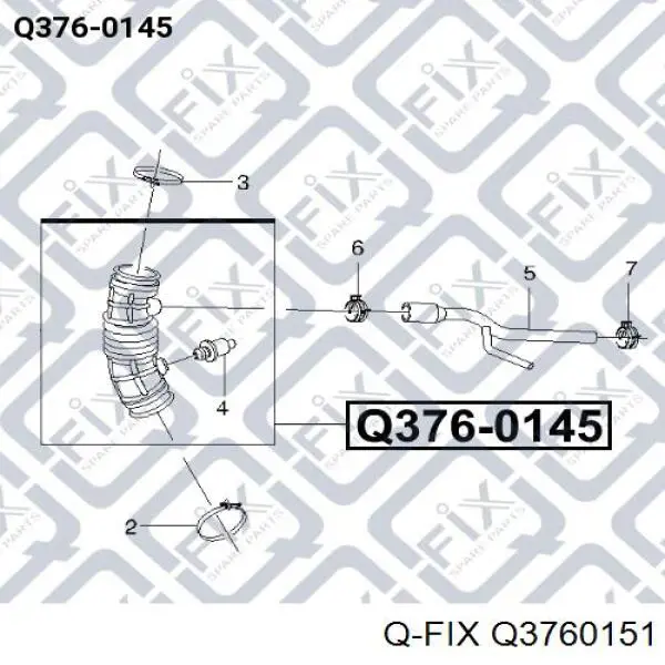 Q376-0151 Q-fix tubo flexible de aspiración, salida del filtro de aire